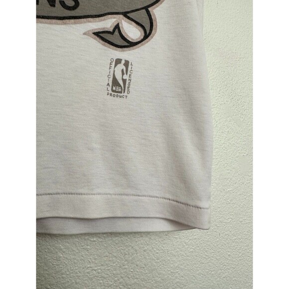 Vintage NBA Chicago Bulls Single Stitch Logo Shirt 1991 White Gray Men's Small - Picture 6 of 12